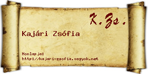 Kajári Zsófia névjegykártya